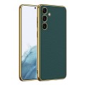 For Samsung Galaxy S24 5G GKK Plating TPU + Leather Full Coverage Phone Case(Green)
