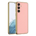 For Samsung Galaxy S24+ 5G GKK Plating TPU + Leather Full Coverage Phone Case(Pink)