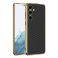 For Samsung Galaxy S24+ 5G GKK Plating TPU + Leather Full Coverage Phone Case(Carbon Fiber)