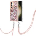 For Samsung Galaxy S24 Ultra 5G Electroplating Pattern IMD TPU Shockproof Case with Neck Lanyard(Pin