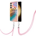 For Samsung Galaxy S24+ 5G Electroplating Pattern IMD TPU Shockproof Case with Neck Lanyard(Dream Ch