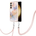 For Samsung Galaxy S24 5G Electroplating Pattern IMD TPU Shockproof Case with Neck Lanyard(Milky Way