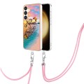 For Samsung Galaxy S24 5G Electroplating Pattern IMD TPU Shockproof Case with Neck Lanyard(Dream Cha