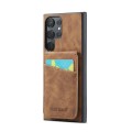 For Samsung Galaxy S24 Ultra 5G Fierre Shann Crazy Horse Card Holder Back Cover PU Phone Case(Brown)