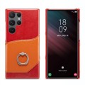 For Samsung Galaxy S24 Ultra 5G Fierre Shann Oil Wax Texture Genuine Leather Back Phone Case(Red)