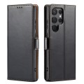 For Samsung Galaxy S24 Ultra 5G Fierre Shann PU Genuine Leather Texture Phone Case(Black)