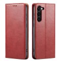 For Samsung Galaxy S24+ 5G Fierre Shann PU Genuine Leather Texture Phone Case(Red)