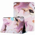 For Samsung Galaxy Tab A7 Lite T220 Marble Pattern Stitching Leather Tablet Case(Gold Pink)