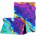 For Samsung Galaxy Tab S6 Lite P610 Marble Pattern Stitching Smart Leather Tablet Case(Purple Blue)