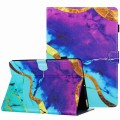 For Amazon Kindle 11th 2022 Marble Pattern Stitching Smart Leather Tablet Case(Purple Blue)