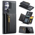 For Samsung Galaxy S23 Ultra DG.MING M5 Series Zip RFID Multi Card Detachable Leather Phone Case(Bla