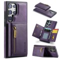 For Samsung Galaxy S23 Ultra DG.MING M5 Series Zip RFID Multi Card Detachable Leather Phone Case(Pur