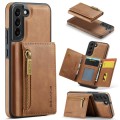 For Samsung Galaxy S22 DG.MING M5 Series Zip RFID Multi Card Detachable Leather Phone Case(Brown)