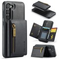 For Samsung Galaxy S23+ DG.MING M5 Series Zip RFID Multi Card Detachable Leather Phone Case(Black)