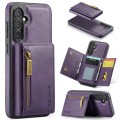For Samsung Galaxy S23 FE 5G DG.MING M5 Series Zip RFID Multi Card Detachable Leather Phone Case(Pur