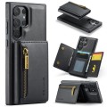For Samsung Galaxy S22 Ultra DG.MING M5 Series Zip RFID Multi Card Detachable Leather Phone Case(Bla