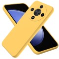 For Honor Magic 6 Lite Solid Color Liquid Silicone Dropproof Full Coverage Protective Case(Yellow)
