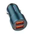 BOROFONE BZ19 Wisdom Dual USB Ports Car Charger(Blue)