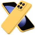 For Xiaomi 14 Solid Color Liquid Silicone Dropproof Full Coverage Phone Case(Yellow)