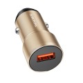 BOROFONE BZ19A Wisdom QC3.0 USB Port Fast Charging Car Charger(Gold)