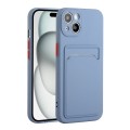 For iPhone 15 Card Slot Design Shockproof TPU Phone Case(Grey)