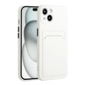 For iPhone 15 Plus Card Slot Design Shockproof TPU Phone Case(White)