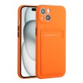 For iPhone 15 Plus Card Slot Design Shockproof TPU Phone Case(Orange)