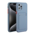 For iPhone 15 Pro Card Slot Design Shockproof TPU Phone Case(Grey)