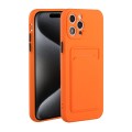 For iPhone 15 Pro Card Slot Design Shockproof TPU Phone Case(Orange)