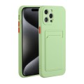 For iPhone 15 Pro Max Card Slot Design Shockproof TPU Phone Case(Matcha Green)