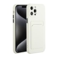 For iPhone 15 Pro Max Card Slot Design Shockproof TPU Phone Case(White)