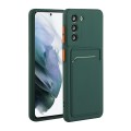 For Samsung Galaxy S23+ 5G Card Slot Design Shockproof TPU Phone Case(Dark Green)