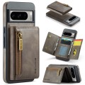 For Google Pixel 8 Pro DG.MING M5 Series Zip RFID Multi Card Detachable Leather Phone Case(Coffee)