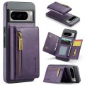 For Google Pixel 8 Pro DG.MING M5 Series Zip RFID Multi Card Detachable Leather Phone Case(Purple)