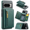 For Google Pixel 8 Pro DG.MING M5 Series Zip RFID Multi Card Detachable Leather Phone Case(Green)