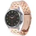 22mm Universal Five Beads Stainless Steel Watch Band(Rose Gold)