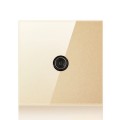 86mm Round LED Tempered Glass Switch Panel, Gold Round Glass, Style:TV Socket