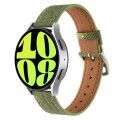 20mm Universal Denim Leather Buckle Watch Band(Grass Green)