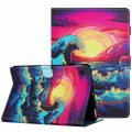 For Huawei MatePad T 10s / T 10 Painted Pattern Stitching Leather Tablet Case(Waves)
