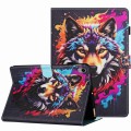 For Lenovo Tab P11 Painted Pattern Stitching Smart Leather Tablet Case(Colorful Wolf)