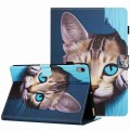 For Lenovo Tab P11 Painted Pattern Stitching Smart Leather Tablet Case(Blue Cat)