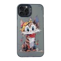 For iPhone 15 Pro Cartoon Animal Graffiti PC + TPU Phone Case(Calico Cat)