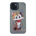 For iPhone 15 Cartoon Animal Graffiti PC + TPU Phone Case(Calico Cat)