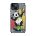 For iPhone 14 Plus Cartoon Animal Graffiti PC + TPU Phone Case(Panda)