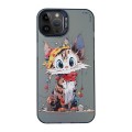 For iPhone 14 Pro Max Cartoon Animal Graffiti PC + TPU Phone Case(Calico Cat)