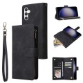 For Samsung Galaxy S24 5G Multifunctional Frosted Zipper Wallet Leather Phone Case(Black)