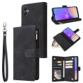 For Samsung Galaxy A05 Multifunctional Frosted Zipper Wallet Leather Phone Case(Black)