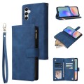For Samsung Galaxy A05s Multifunctional Frosted Zipper Wallet Leather Phone Case(Blue)
