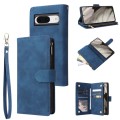 For Google Pixel 8 Multifunctional Multi-Card Wallet Phone Leather Case(Blue)