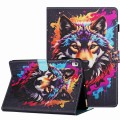 For Samsung Galaxy Tab S6 Lite P610 Painted Pattern Stitching Smart Leather Tablet Case(Colorful Wol